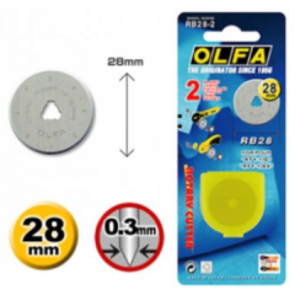 OLFA 28mm Rotary Blade (2 Pack), RB28-2